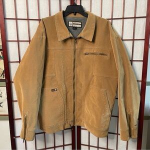 prAna Canvas Work Jacket Size XL Tan Zip Front Utility Outdoor Streetwear